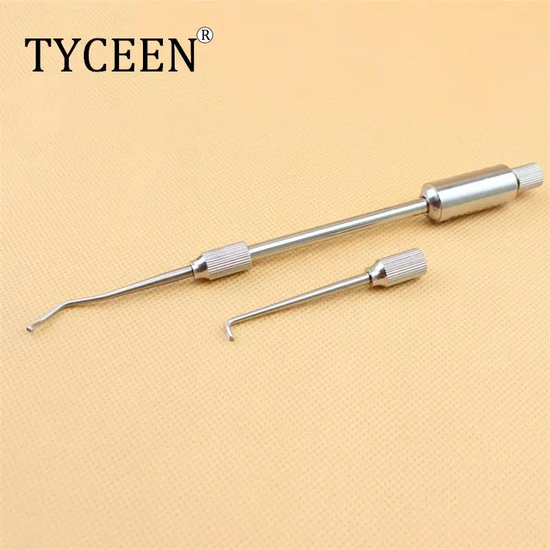 

1 Set Dental Manual Control Crown Remover with 2 Tips Stainless Steel Press Button Oral Teeth Surgical Material Dentist Tools