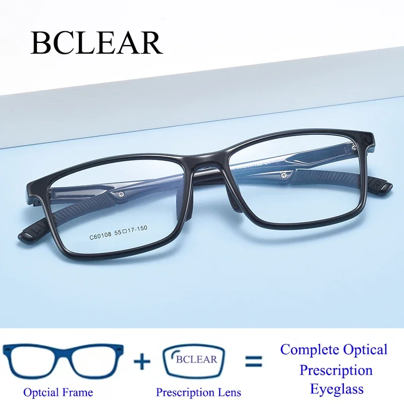 

Classic Square TR90 Sports Light Eyeglasses Fashion Adjustable Legs Prescription Spectacles Frames for Men Women High Quality