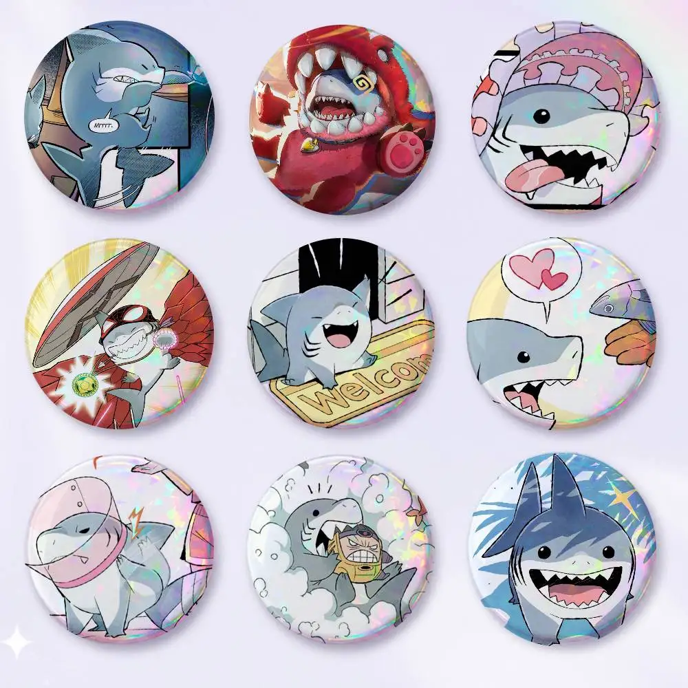 A-j-Jeff The Land S-Shark Cosplay COSTUME Badge Pin Tinplate Brooch Prop Xmas Gift Birthday Gift