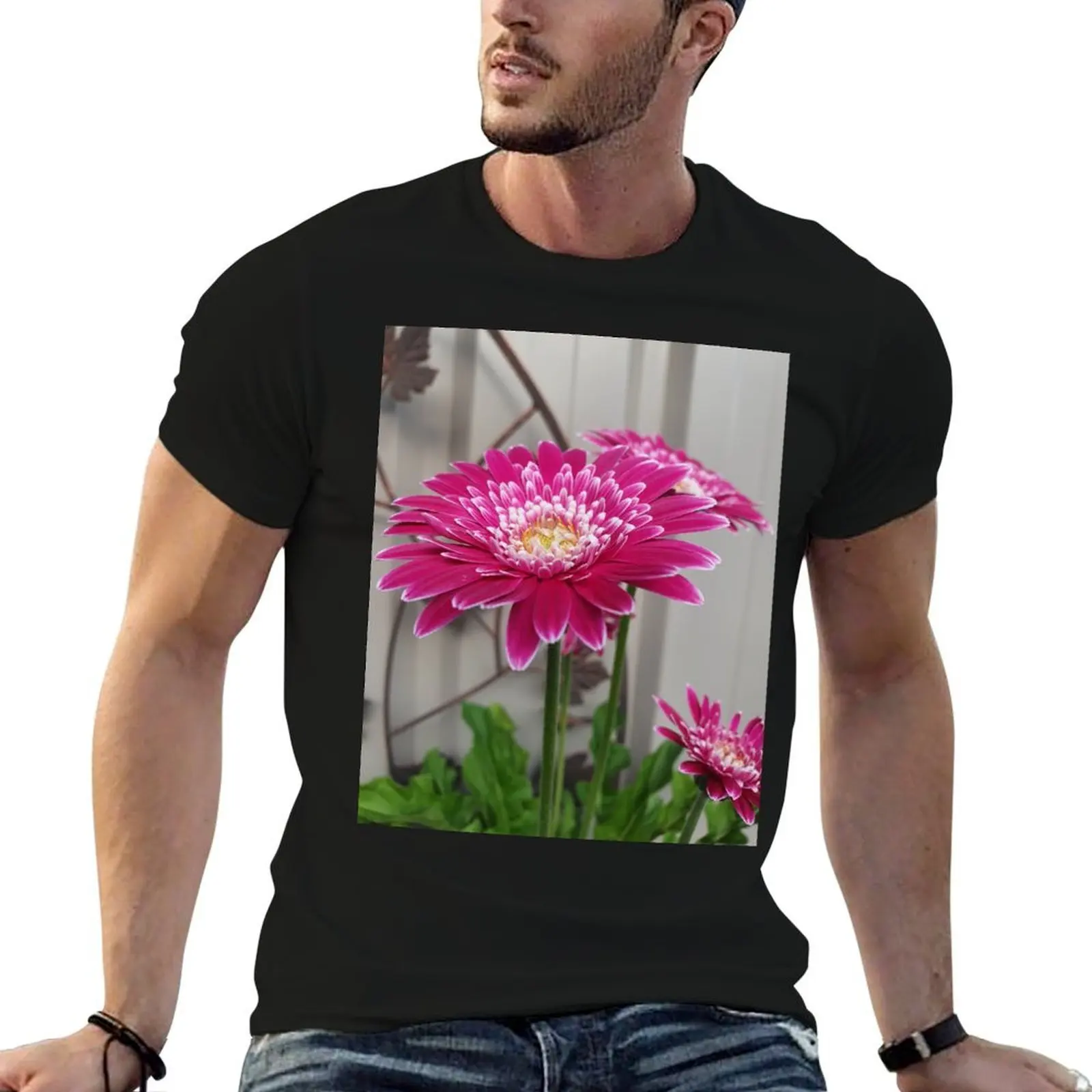 Pink Gerberas T-Shirt Funny t-shirts basketball graphic tees men graphic t shirts