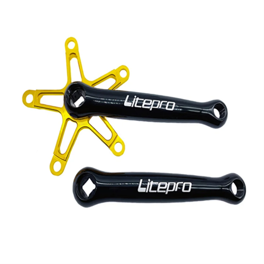 Litepro MTB Road Bicycle Square Hole Crankset Straight Pawls 170mm Fit Chainwheel 130 BCD Aluminum Alloy Cranks For Brompton