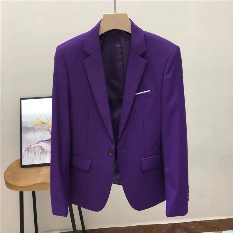 MH108 Men's Spring New Trendy Casual Top with Anti Wrinkle and Non Ironing Double breasted Single Piece Suit Fashion