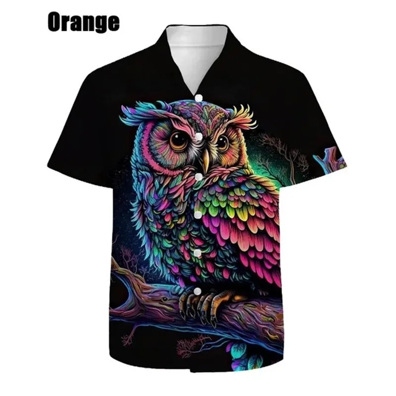 New Fashion Men's Short Sleeve Animal Printed Shirts Summer Casual Oversized Button Up Shirt Tops Mens Beach Shirts Streetwear