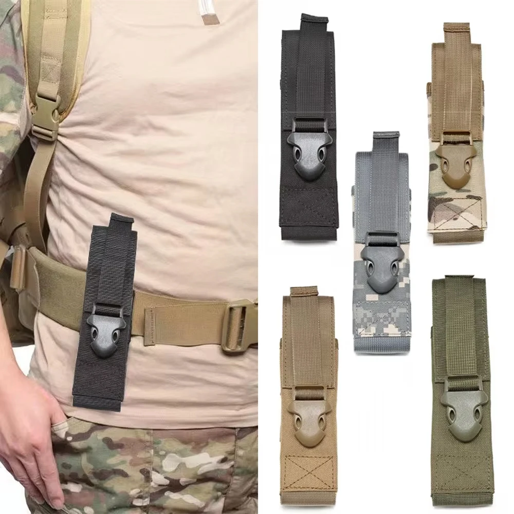 

Tactical Molle Flashlight Pouch Torch Holder Case EDC Tool Waist Bag Outdoor Sports Camping Hiking Hunting Light Holster Pouches