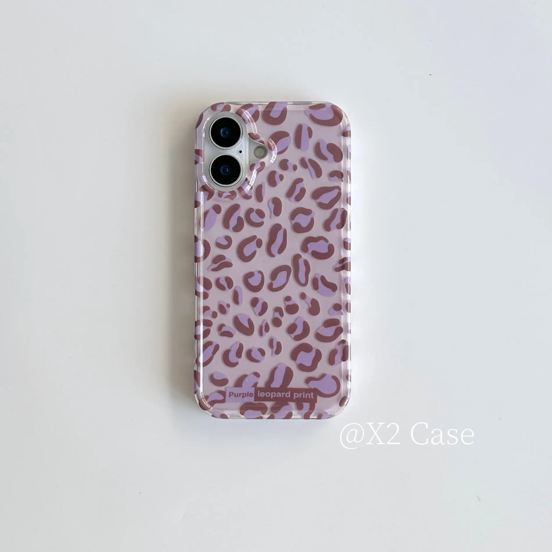 Ins Spicy Girl Style Light Purple Leopard Print Phone Case For iPhone 17 AIR 16 15 14 13 12 11 Pro XR Max 7 8 Plus Y2K Cover