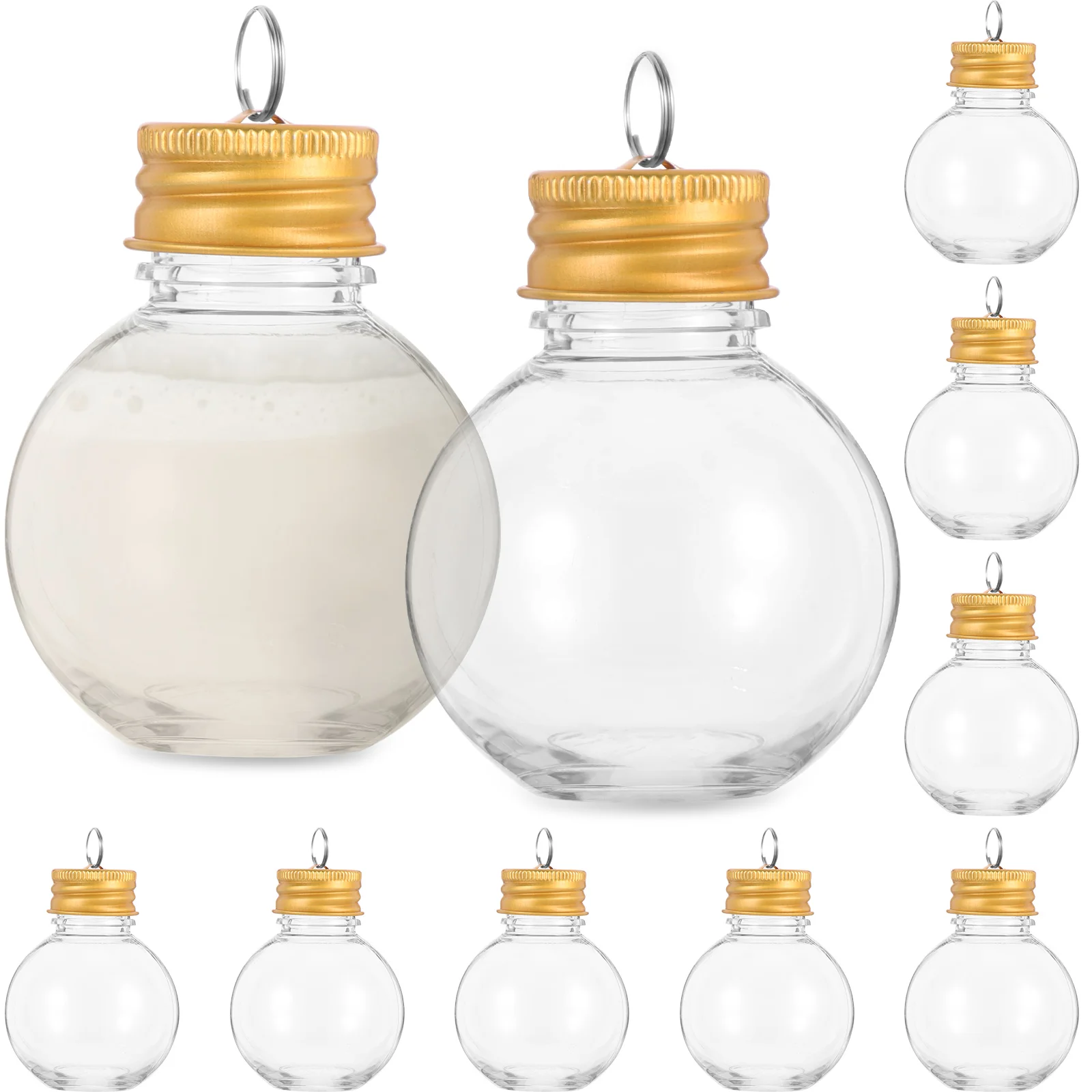 

10 Pcs Christmas Spherical Bottle Booze Clear Drinkable Locket Daily Milk Bottles Pendant