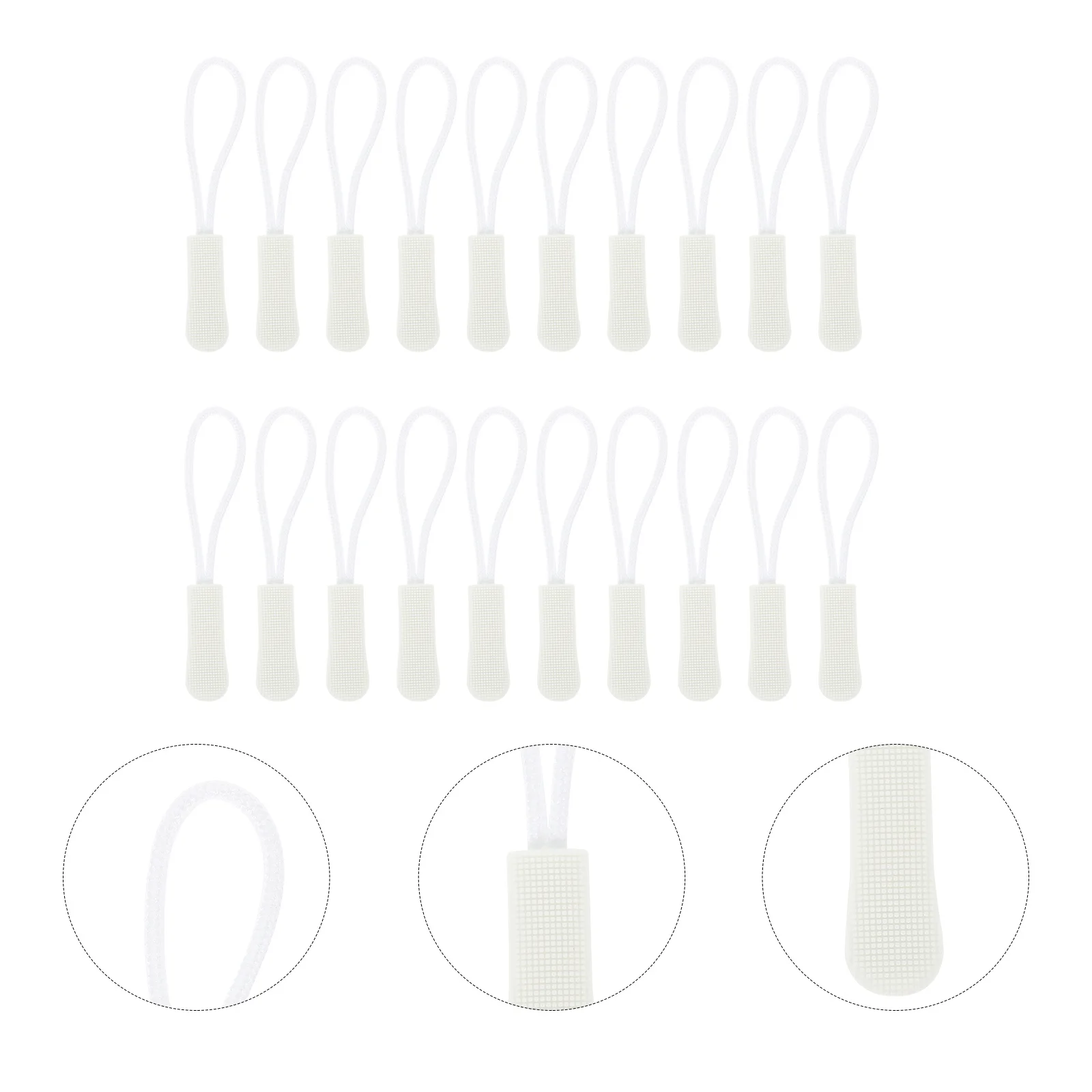 

50Pcs Zipper Pullers Easy Replace Strong Zipper Head DIY Garment Tag Cord for Backpack Coat Suitcase Travel Bag Multipurpose