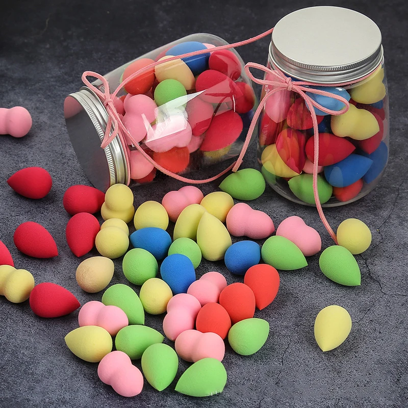 8/12 pezzi mini uovo per trucco piccola spugna Puf cosmetici carini soffio portatile morbido spugna per trucco viso strumenti di bellezza a doppio uso bagnati e asciutti