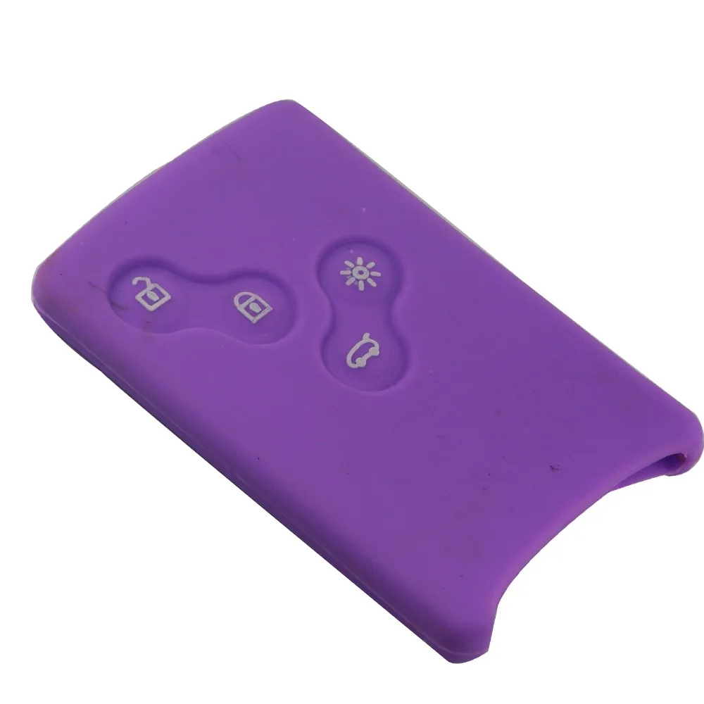 jingyuqin 4 Buttons Silicone Rubber Car-Styling Key Cover Case Protector For Renault Clio Logan Megane 2 3 Koleos Scenic Card