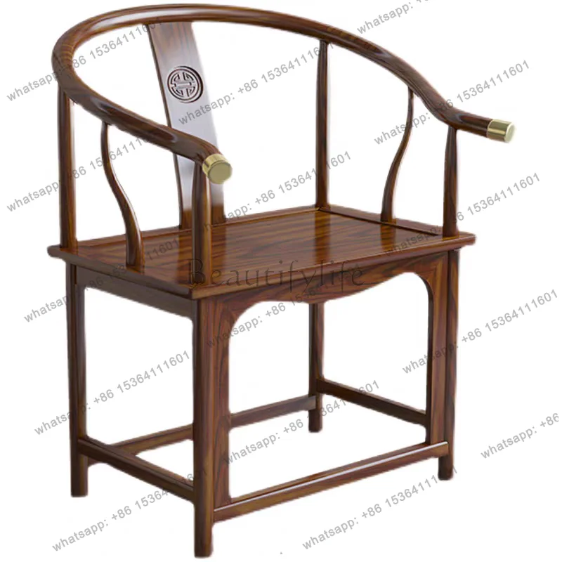 PG armchair three-piece set solid wood backrest Chinese official hat Taishi home leisure chair