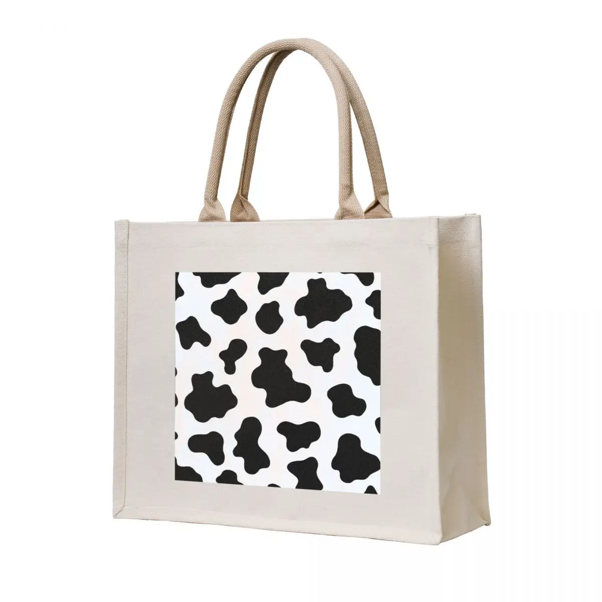 

cow print Tote Bag Women's shopping bag reusable grocery bags custom fabric bag Women's