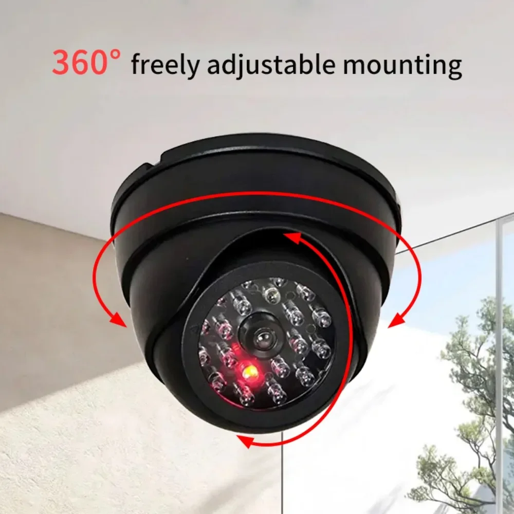 New Red Flashing LED Light Fake CCTV Security Camera For Home Office Surveillance Security System Black/White Dummy Conch Camera