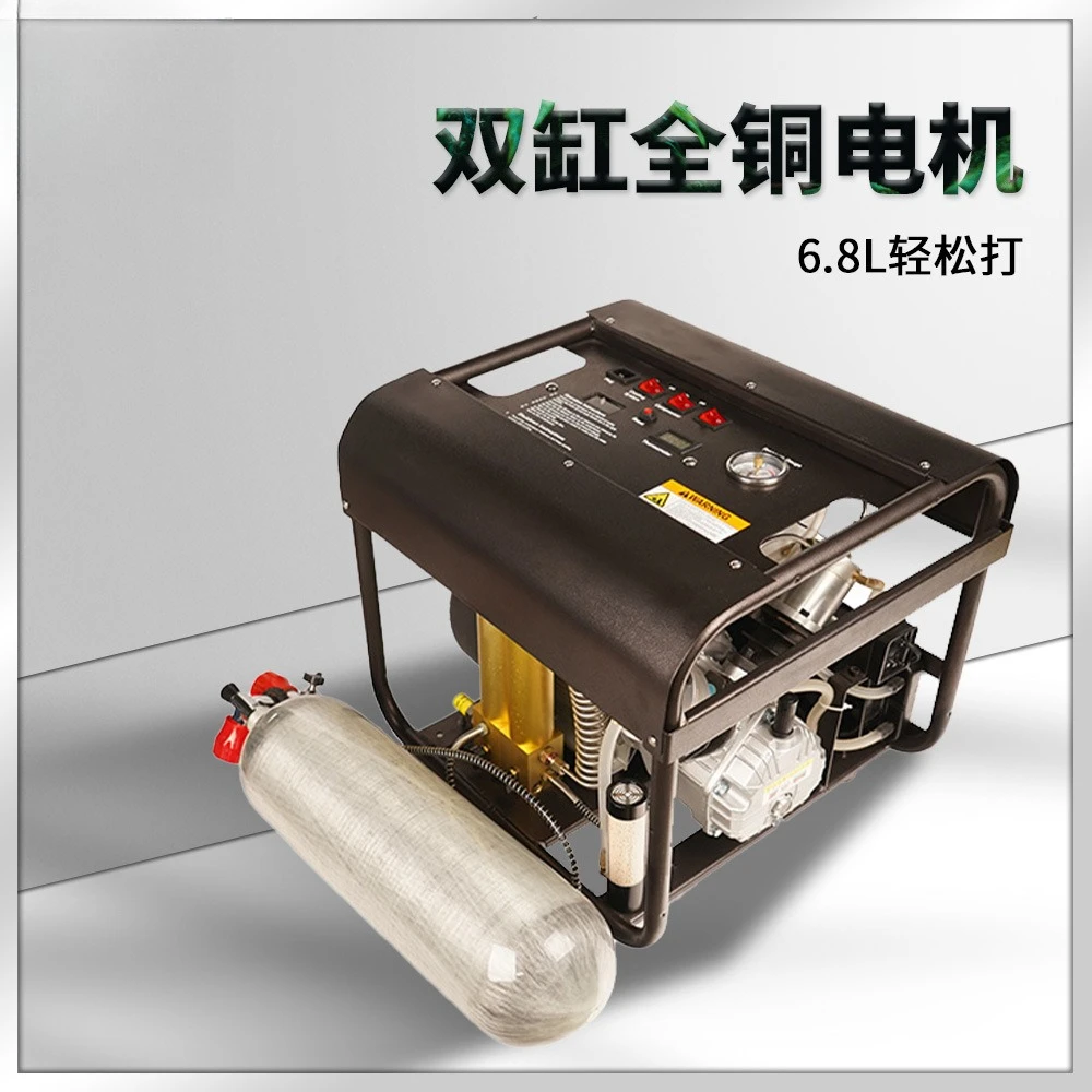 300Bar 4500Psi PCP Compressor - High Pressure Air Pump with Dual Cylinder, 5L Tank & Integrated Fan Filter for Inflation view 4