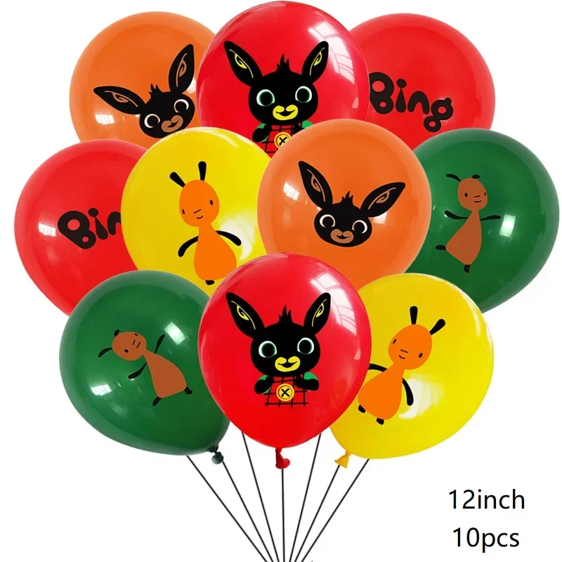 Cartoon Kaninchen Luftballons rot schwarz Bings Spielzeug alles Gute zum Geburtstag Banner Kuchen Topper Kinder Spielzeug Geburtstags feier