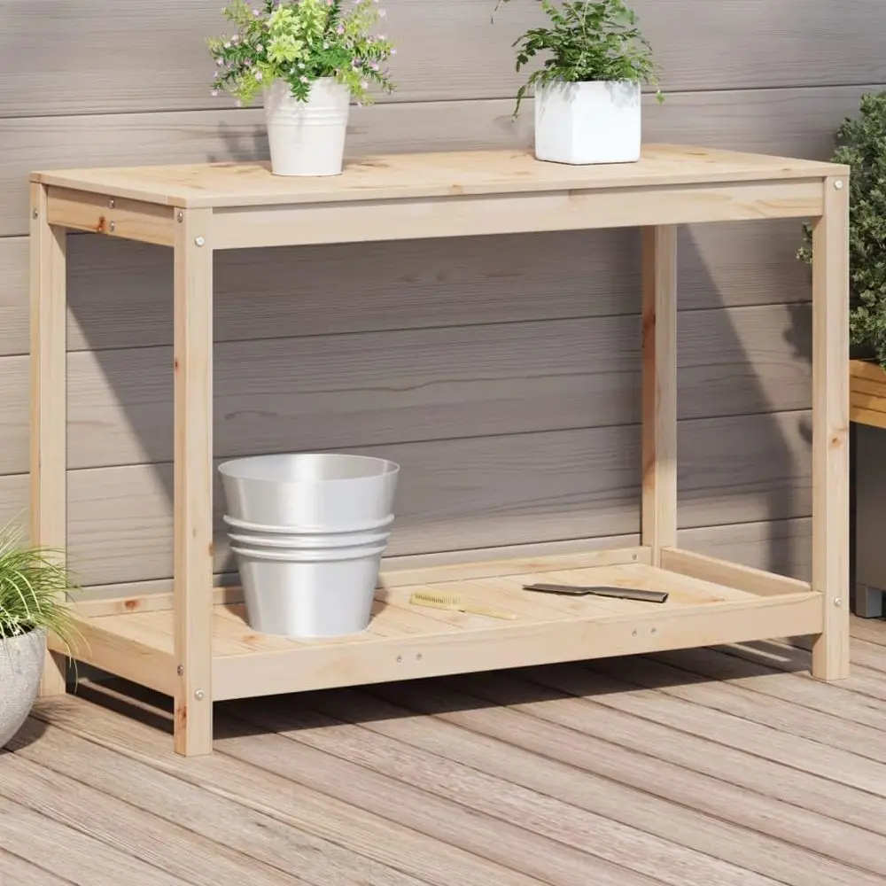 

Solid Pine Wood Potting Bench with Shelf, 42.5x19.7x29.5, 13.12 KG