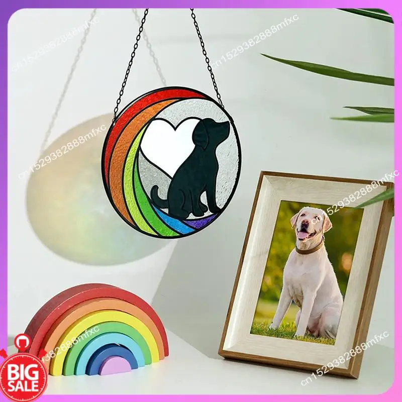 Big Deal Dog Memorial Gifts Stained Glass Window Hanging Decorative For Dog Lovers Pet Present