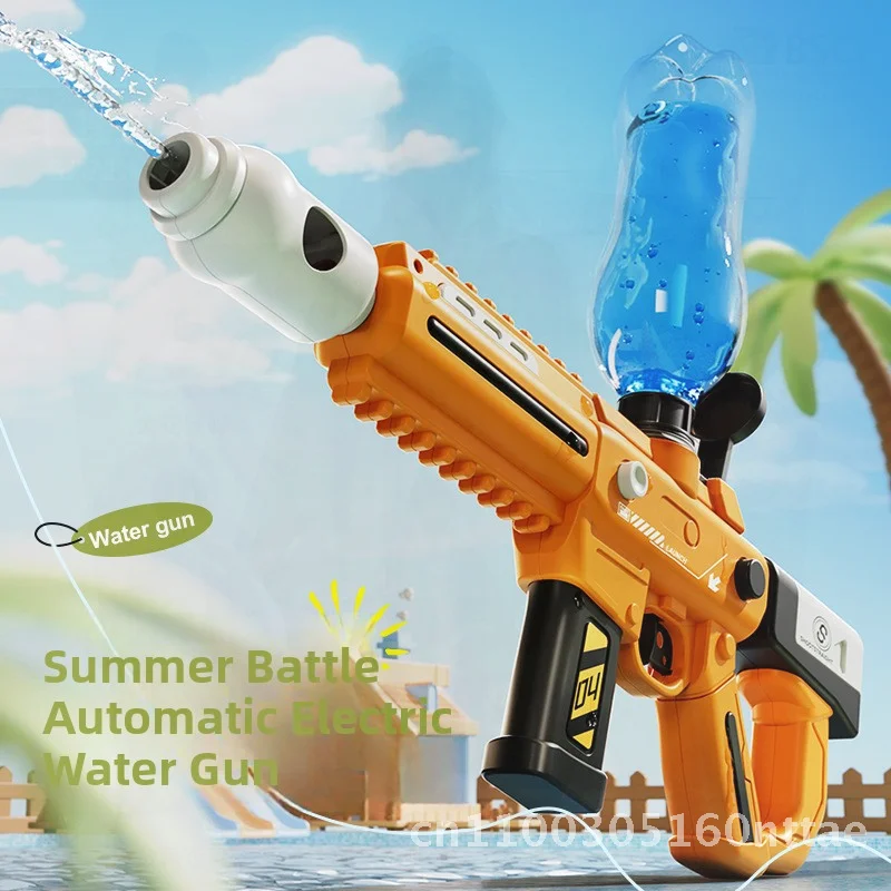 Pistolet à eau électrique pour enfants, grande capacité, haute pression, jouet de plage en plein air pour Festival amusant d'été, plastique à feu continu