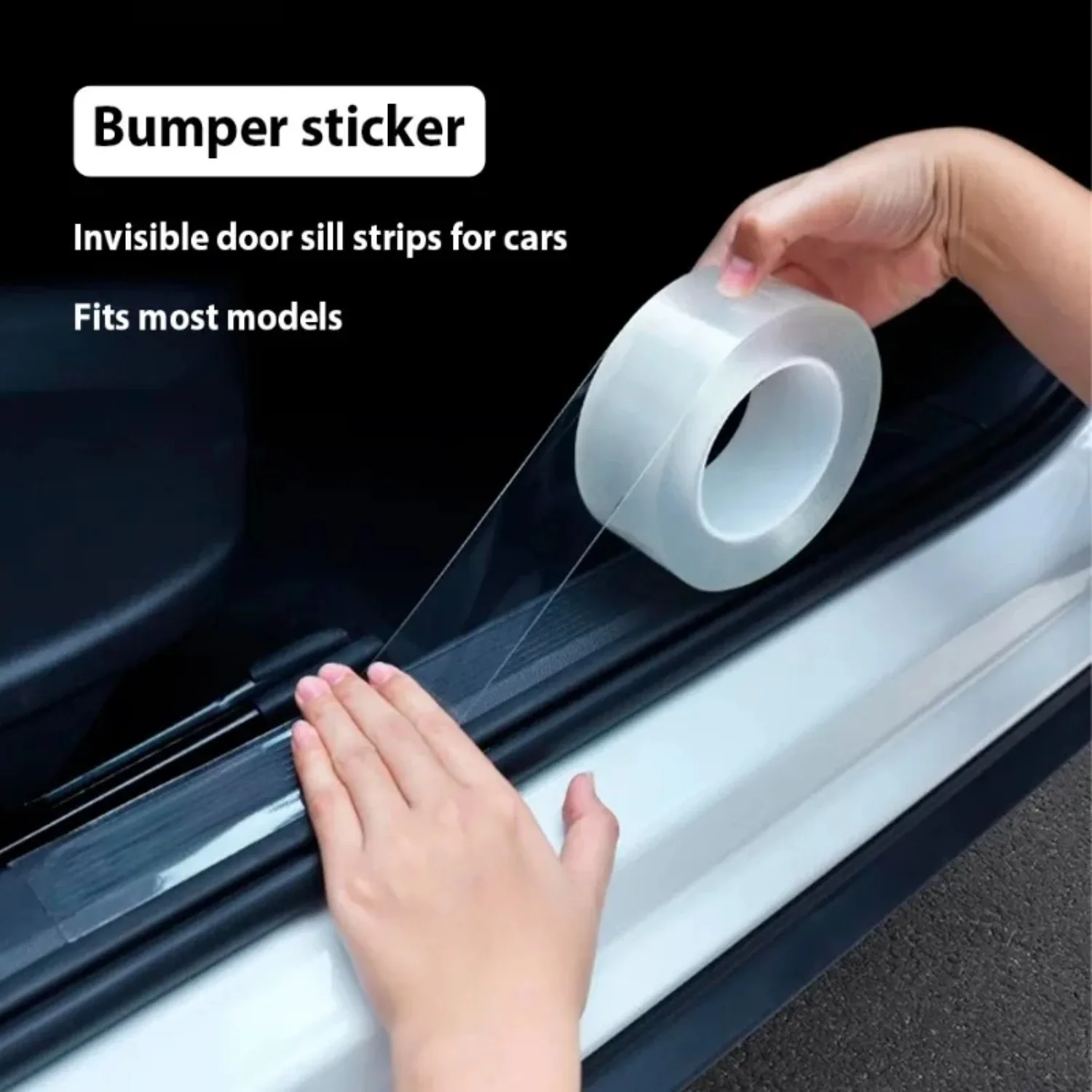 Car Stickers Door Edge Protector Universal Car Door Sill Sticker Anti Scratch Transparent Film Protection Style Auto Accessories