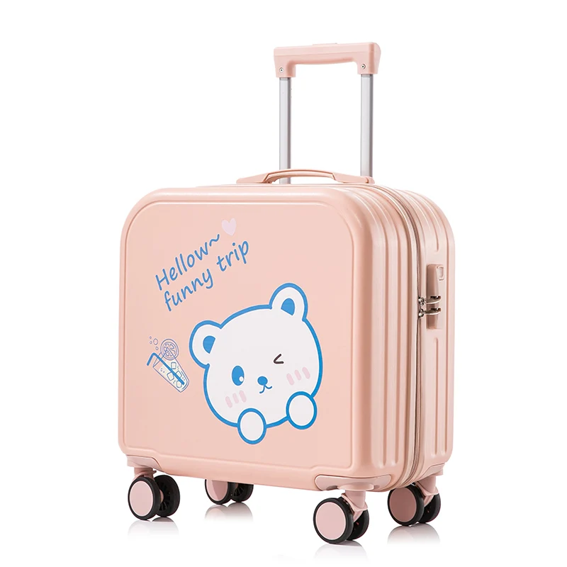 Travel bags for children Cute fashion cartoon kids\' luggage small suitcase with wheels combination lock lightweight luggage