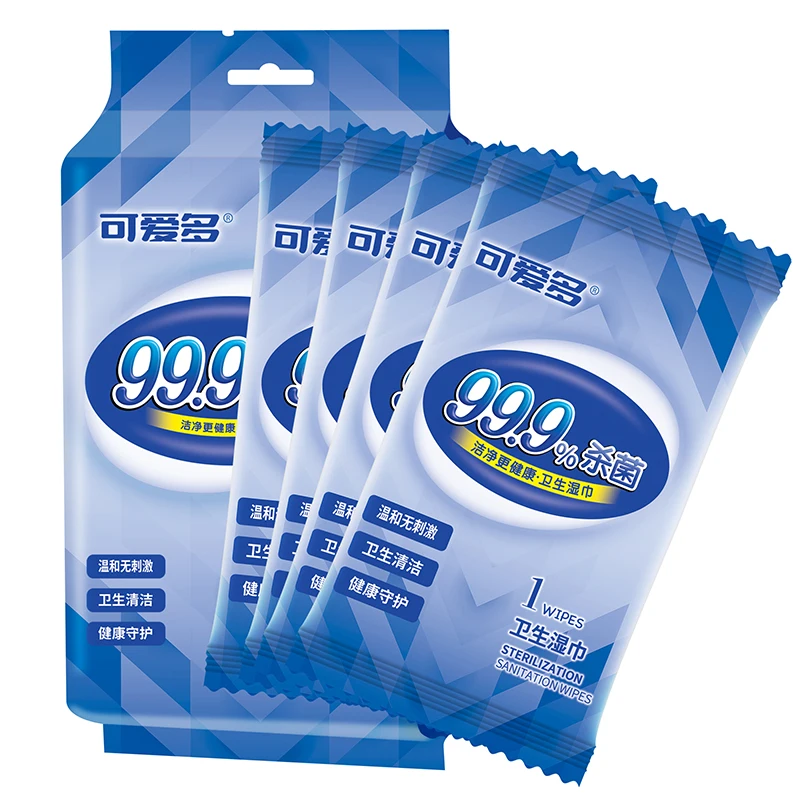 100pcs Sterilized Wet Wipes individually packed(10pcs/pack,10 packs)