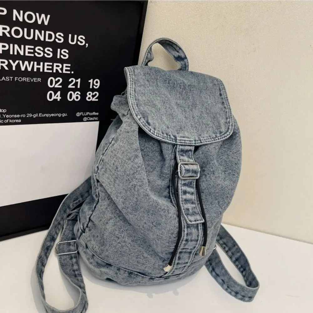 

Повседневный модный джинсовый рюкзак большой емкости, винтажные ковбойские дорожные рюкзаки, студенческие школьные ранцы на молнии в стиле ретро, женские