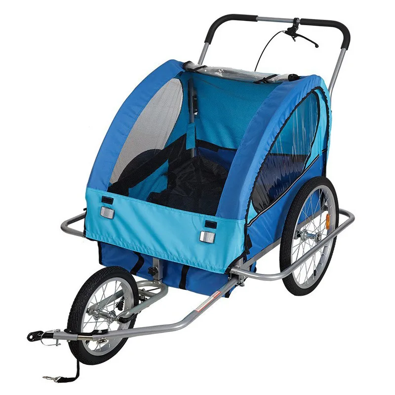 Pet Bicycle Trailer Foldable Cat and Dog Cart Two Outdoor Camping Luggage Trailer Pet Trolley Small Animal Carrier