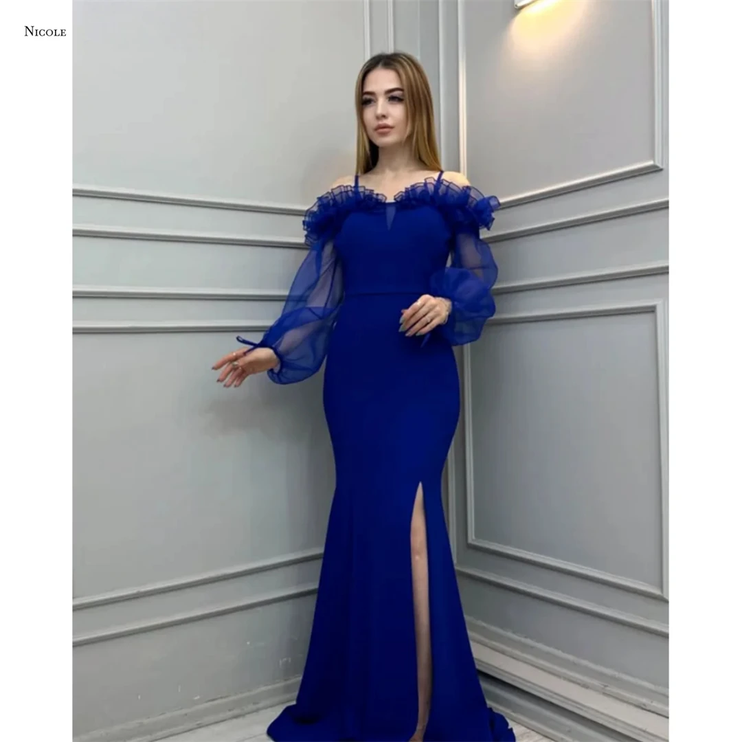

Nicole Custom Made Luxury Prom Dresses 2025 Line A Candle Luxurious Party Dress Yarn Elegant Party Dresses for Wedding Woman