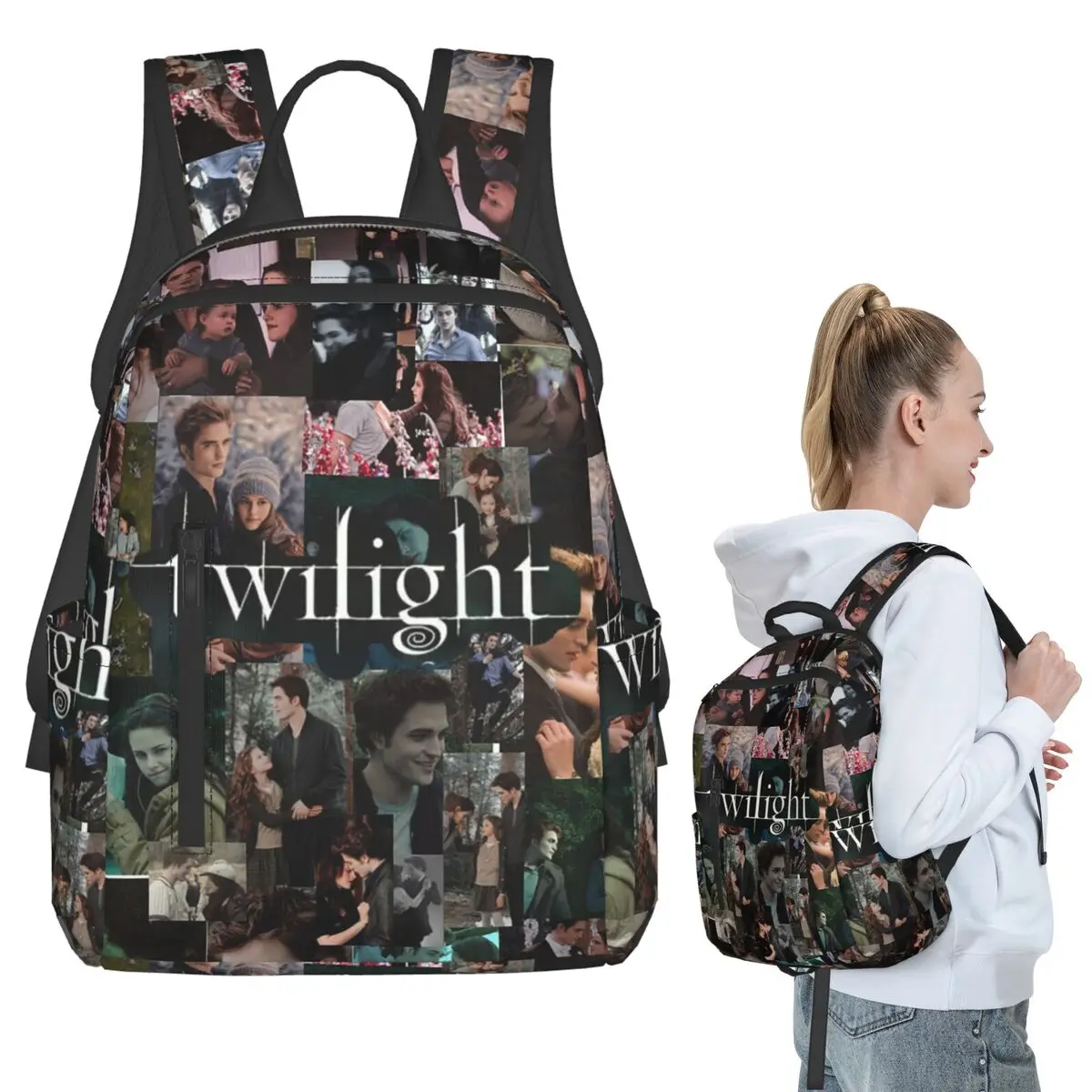 エドワード・カレン-トワイライトバックパック学生ブックバッグ子供スクールバッグコンピュータショルダーバッグ男性女性