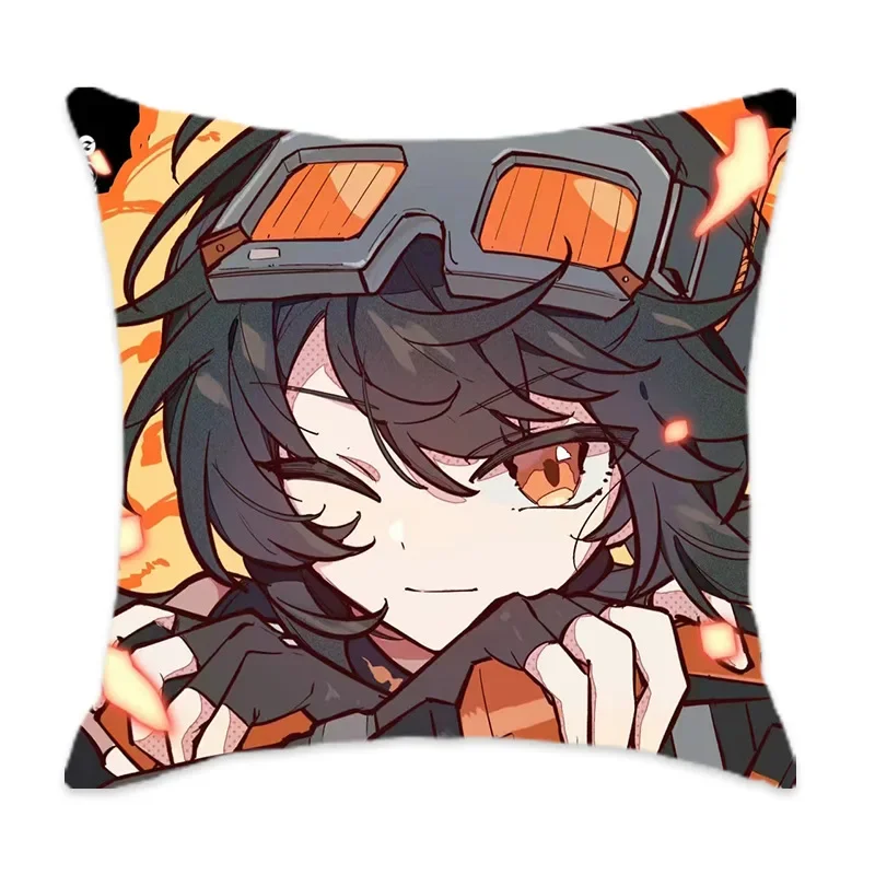 45x45cm Zenless Zone Zero Pillow Anime ZZZ Themed Zhu Yuan Nekomiya Mana Soukaku Plush Billy The Kid Cushion Home Decor Toy Gift