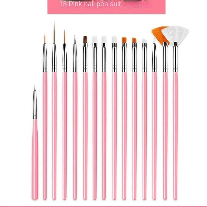 Professional 15-Piece Nail Art Brush Set - Aluminum & Plastic Dual-Use Dotting, Painting & Detailing Tools for Perfect Manicures