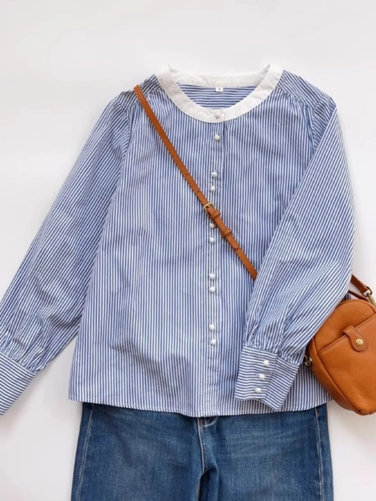 

High-End Anti-Aging Stripe Shirt Versatile High-Quality Minimalist Style Pure Cotton Spring Fashion Loose Fit Long Sleeve