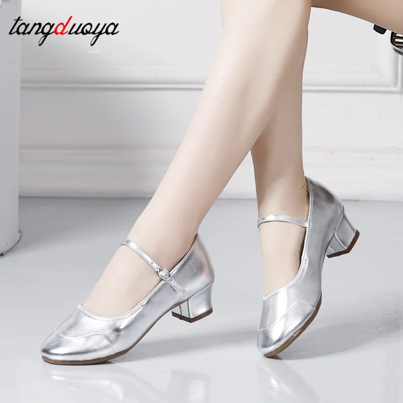 숙녀 라틴 댄스 신발 여성 전문 볼룸 댄스 신발 여성 발 뒤꿈치 4cm 현대 댄스 신발 여성 연습 폐쇄 발가락