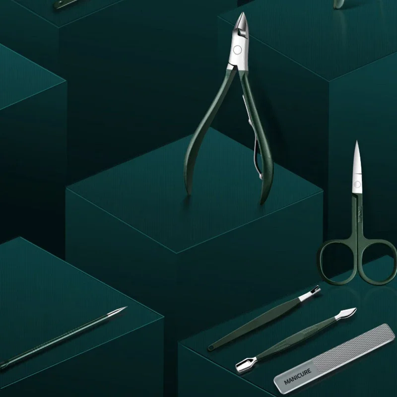 8-18 개/대 네일 커터 세트 스테인레스 스틸 손톱깎이 세트 접는 가방 매니큐어 키트 가위 메이크업 뷰티 도구