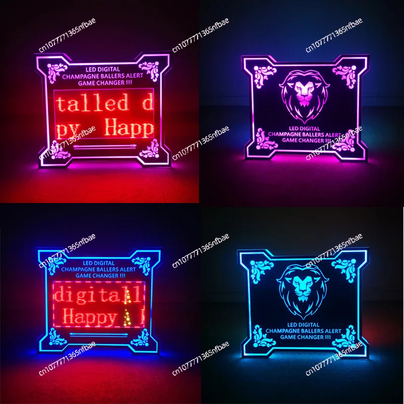 LED Light Up Handheld Sign - Programmable 7-Color Big Screen, Bar KTV Party Atmosphere Prop for Cheers & Serving Drinks