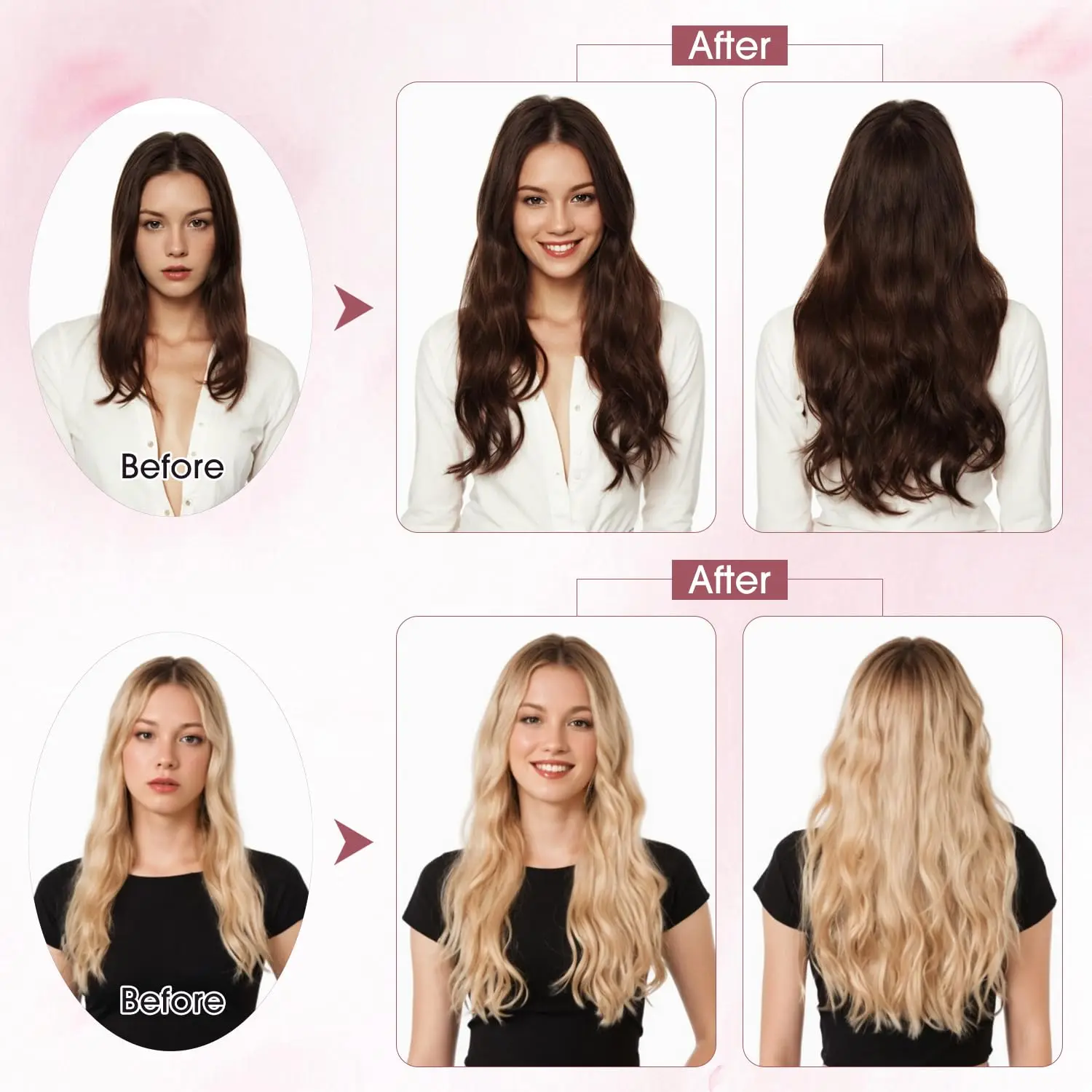 Clip rubio de una pieza en extensiones de cabello 100% cabello humano real Clip de una pieza 5 # 613 Clip recto de hueso en extensiones de cabello humano