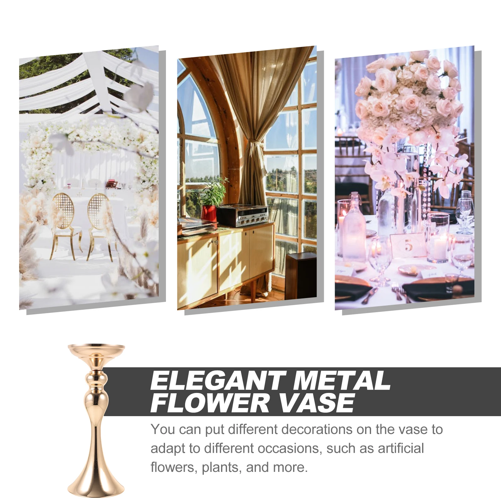 

Simple Elegant Metal Vase for Wedding Table Centerpieces Home Office Flower Decoration Table Centerpieces for Wedding