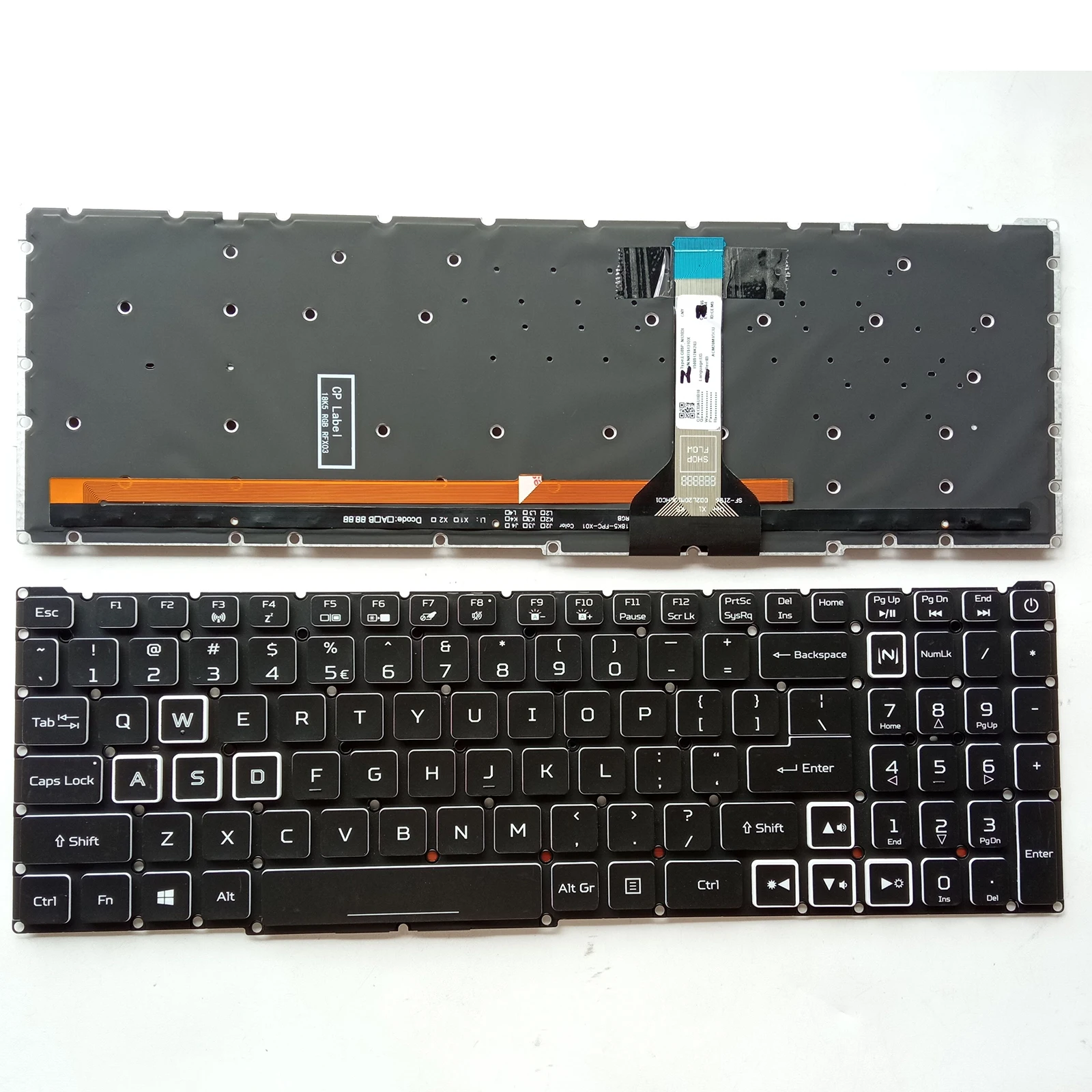 Imagem -03 - Teclado sp dos Eua para Acer Nitro An51556 An515-57 An517-53 An517-54 Retroiluminado Novo