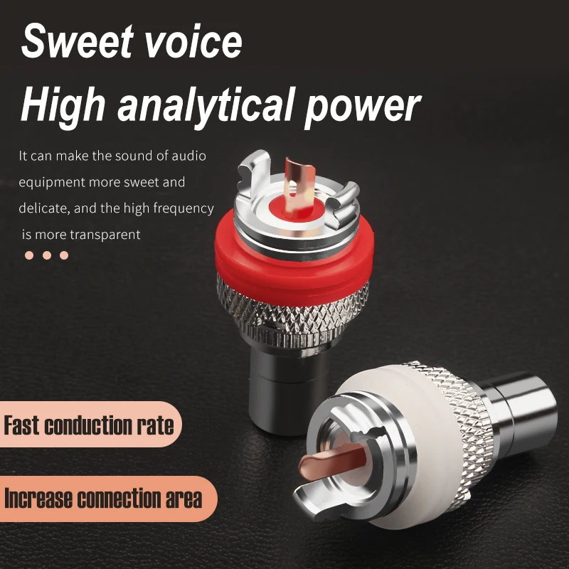 HIFI الفضة مطلي RCA أنثى المقبس الأحمر النحاس لحام نقطة HiFi محول الصوت التوصيل