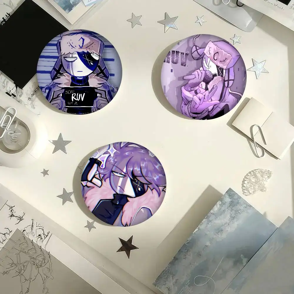 FUN Fnf RUVYZVAT Anime   Anime Button Pin Handmade Brooch For Clothes Cartoon Badge Backpack Decoration Jewelry Accessories