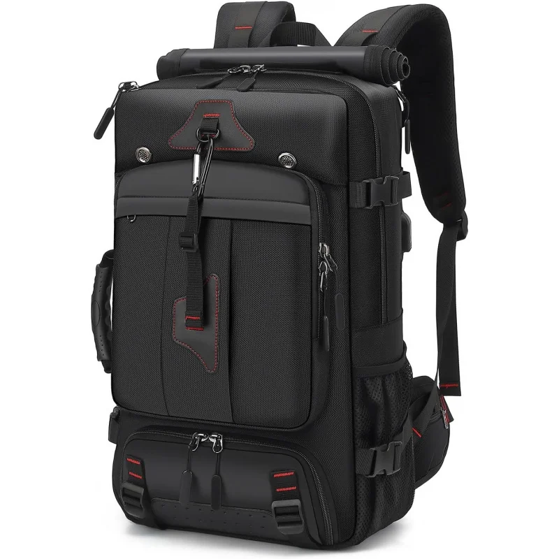 Men's travel backpack 50L large portable backpack, durable and convertible luggage bag with shoe compartment,