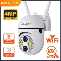 INQMEGA 4MP Dual Lens PTZ Wifi IP Camera10 X Zoom Outdoor HD Full Color Night Vision Human Detection Video Surveillance Cameras