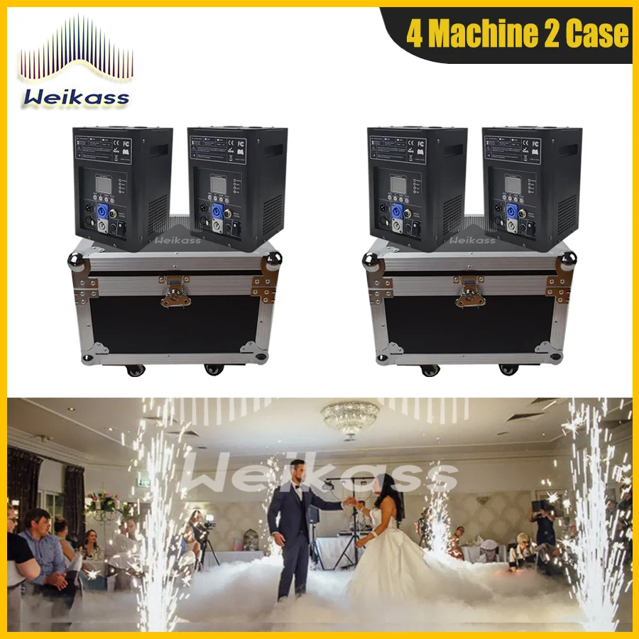 Weikass Machines with Case Cold Sparks Machine Dmx Wedding Fireworks Indoor Outdoor Fireworks Dj Bar Party Wedding