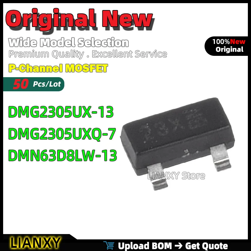 50pcs SOT-23-3 DMG2305UX-13 DMG2305UXQ-7 DMN63D8LW-13 P-Channel MOSFET New Original