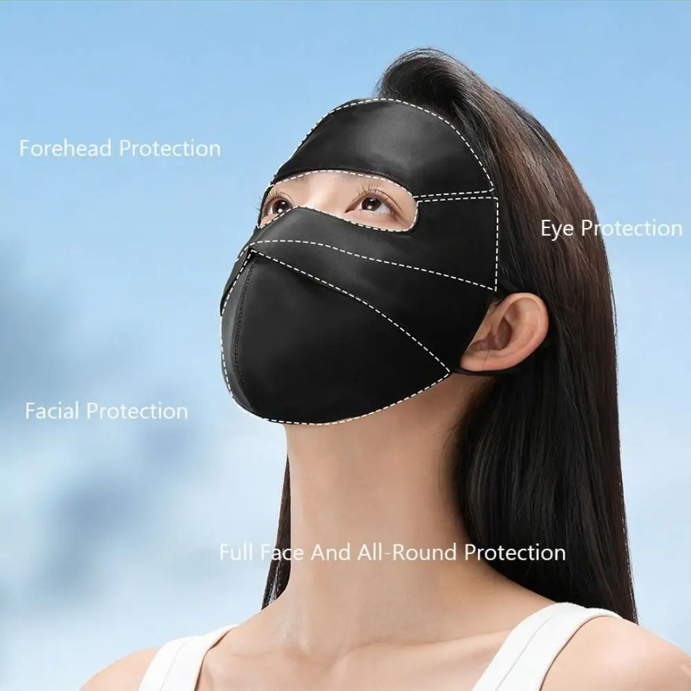 

100% Silk Summer Sunscreen Mask UPF50+ Sun Protection Bike Cycling Mask Smooth Skin-friendly UV Protection Mask for Women