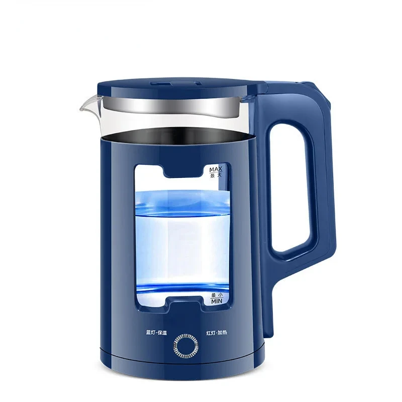 For  Kettle Quick Heating Hot Water Boiling Teapot Glass Blue Light Heater Pot Boiler Auto-Power Off Cooker EU  Plug