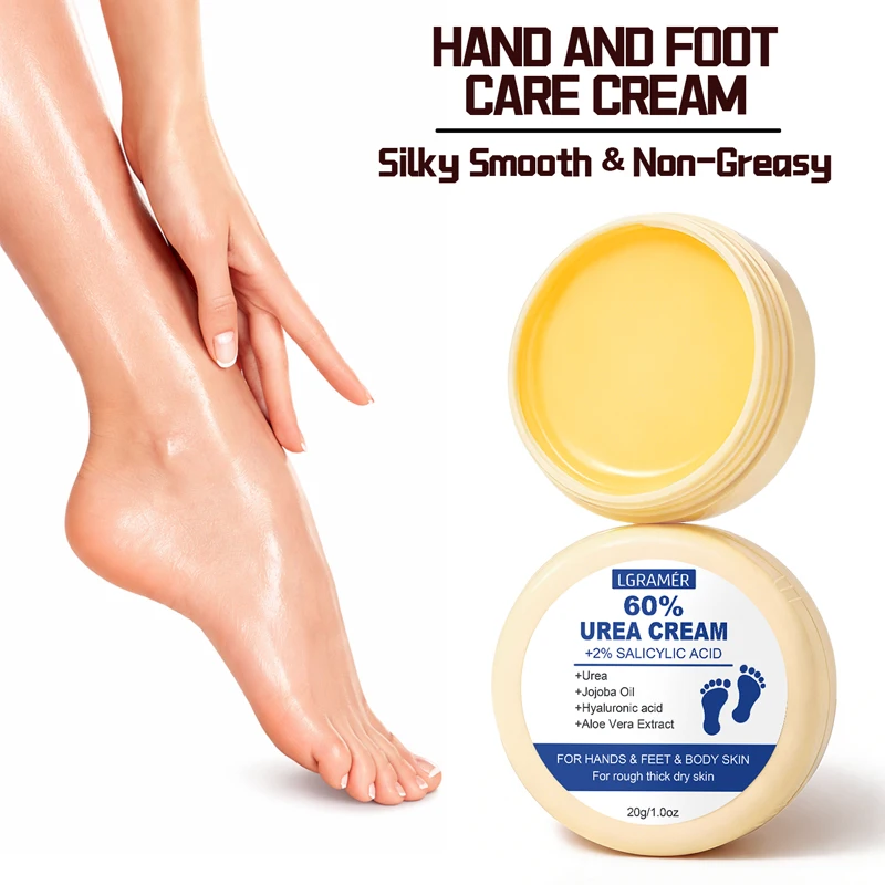 Portable 60% Urea Cream with 2% Salicylic Acid, Deep Moisturizing and Repair for Rough Dry Hands and Feet, Nourishing Skin Care