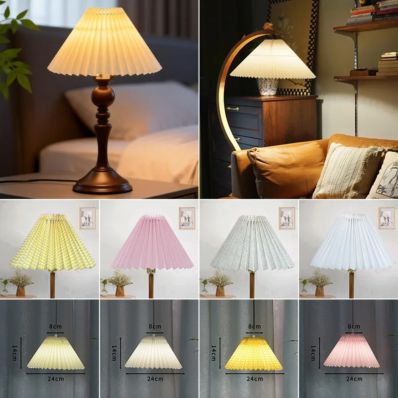 Modern Minimalist Floor Lamp Cover 24cm Desk Lamp / Chandelier Lampshade Pleated Washable Wall Lamp Lampshade Bedroom Hotel