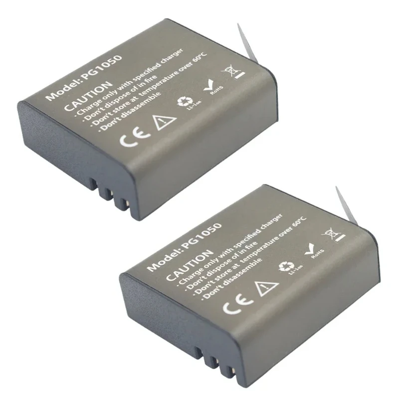 1050mAh PG1050 Battery + Dual Charger for EKEN H9 H3R H9R  H8R H8PRO H8 for SJCAM SJ4000 SJ6000 SJ5000 M10 Camera Batteria