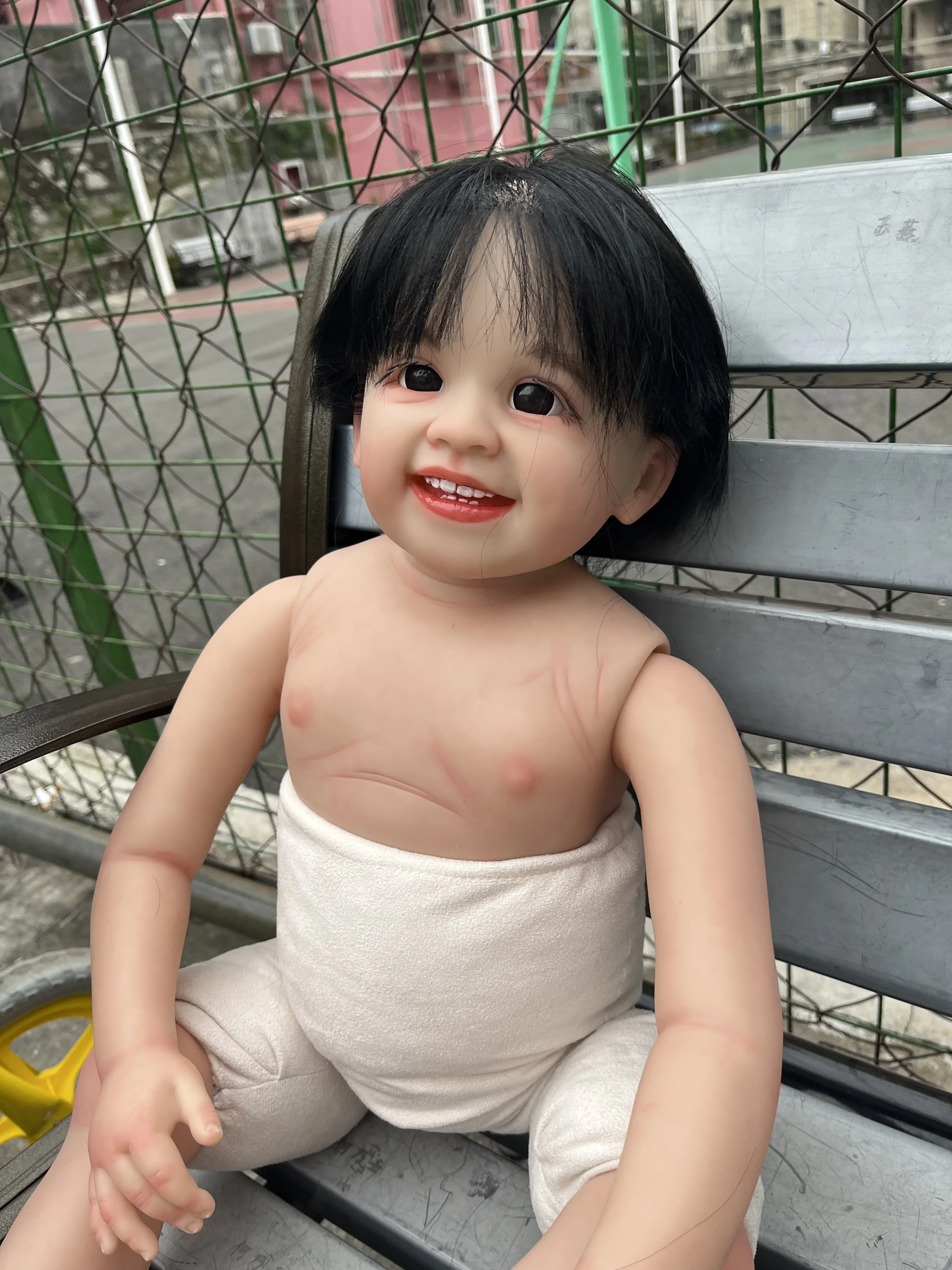 DLS Customized Limited Supply 29 Zoll Reborn Baby Doll Shanti mit handgewurzeltem Haar, bemaltes Kit, DIY-Teil, echte Fotos