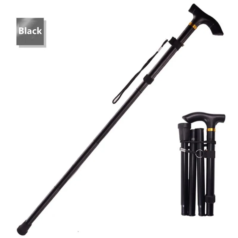 Walking Stick Hiking Trekking Poles Trail Ultralight 4 Section Adjustable Canes Aluminum Alloy Folding Walking Stick